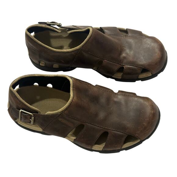 Teva Men's size 11 Brown Leather Fisherman Sandals - Picture 1 of 7